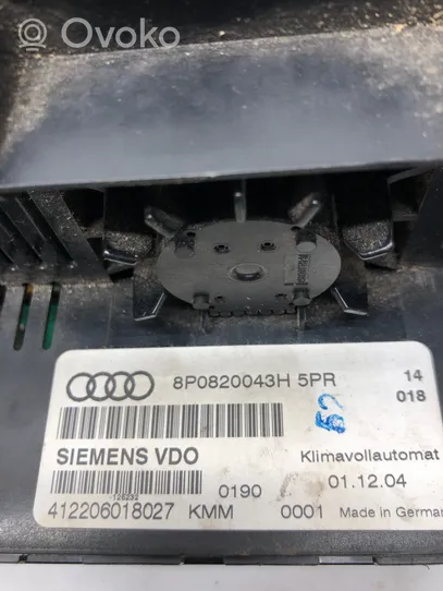 Audi A3 S3 8P Oro kondicionieriaus/ klimato/ pečiuko valdymo blokas (salone) 8P0820043H