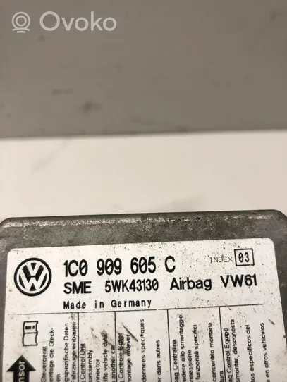 Volkswagen PASSAT B5.5 Oro pagalvių valdymo blokas 1C0909605C