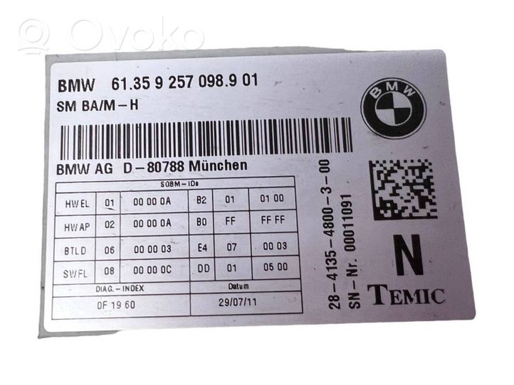 BMW 6 F12 F13 Moduł / Sterownik fotela 9257098