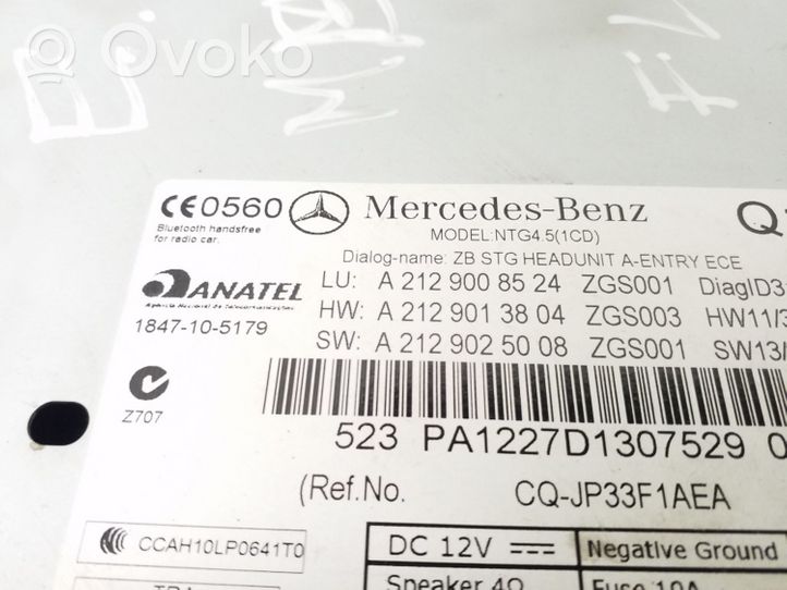 Mercedes-Benz E W212 Radio/CD/DVD/GPS-pääyksikkö A2129008524