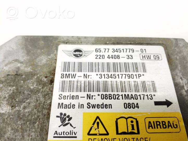 Mini One - Cooper Clubman R55 Sterownik / Moduł Airbag 31345177901