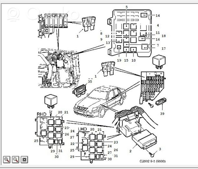 Saab 9-3 Ver2 Sterownik świateł awaryjnych 90494959