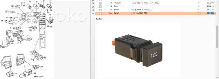Saab 9000 CD Ajonvakautusjärjestelmän kytkin (ESP) 4439477