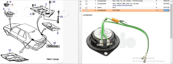 Saab 9000 CD Subwoofer-bassokaiutin 4439113