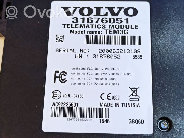 Volvo V60 Sterownik / Moduł sterujący telefonem 31676051