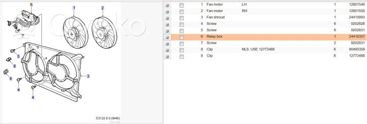 Saab 9-3 Ver2 Relè della ventola di raffreddamento 1379131
