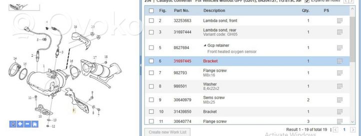 Volvo S60 Support / crochet de silencieux d'échappement 31697445