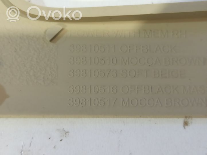 Volvo V60 Cornice di rivestimento della regolazione del sedile della portiera anteriore 39834768