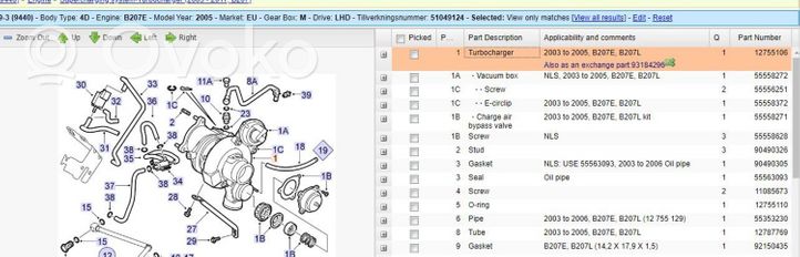 Saab 9-3 Ver2 Turbine 12755106