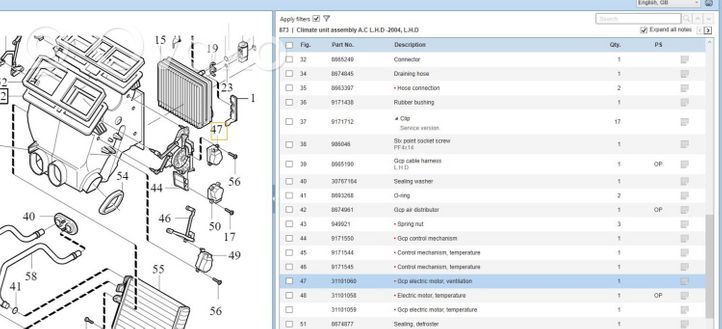 Volvo XC90 Moteur actionneur de volet de climatisation 31101060