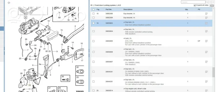 Volvo S40, V40 Serrure de porte avant 30850803