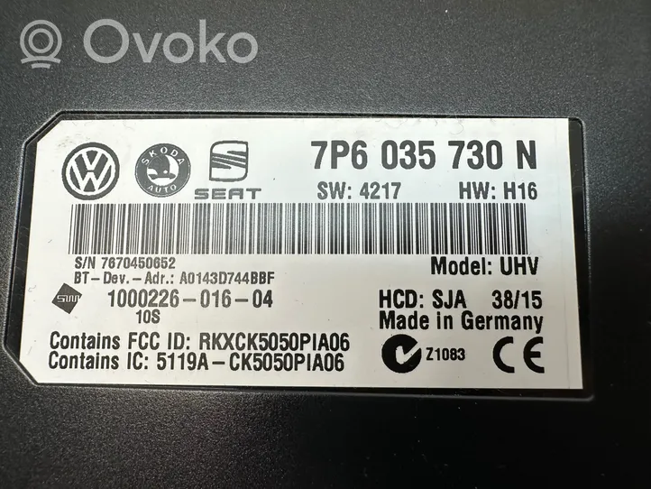 Volkswagen Amarok Moduł / Sterownik Bluetooth 7P6035730N