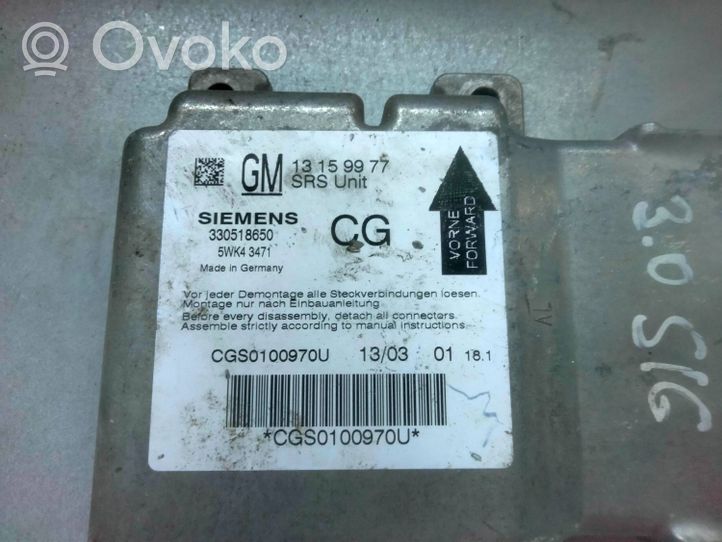 Opel Signum Sterownik / Moduł Airbag 13159977