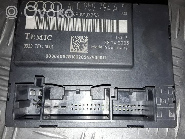 Audi A6 S6 C6 4F Unité de commande module de porte 4F0959794A