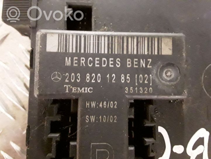 Mercedes-Benz C W203 Durų elektronikos valdymo blokas 2038201285