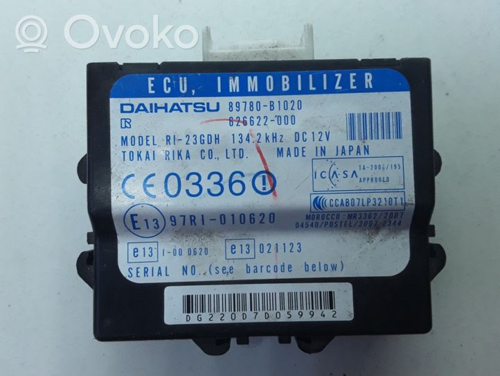 Daihatsu Sirion Unité de commande dispositif d'immobilisation 89780B1020