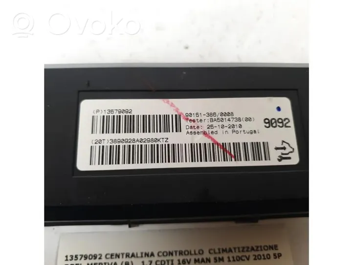 Opel Meriva B Sterownik / Moduł ECU 13579092