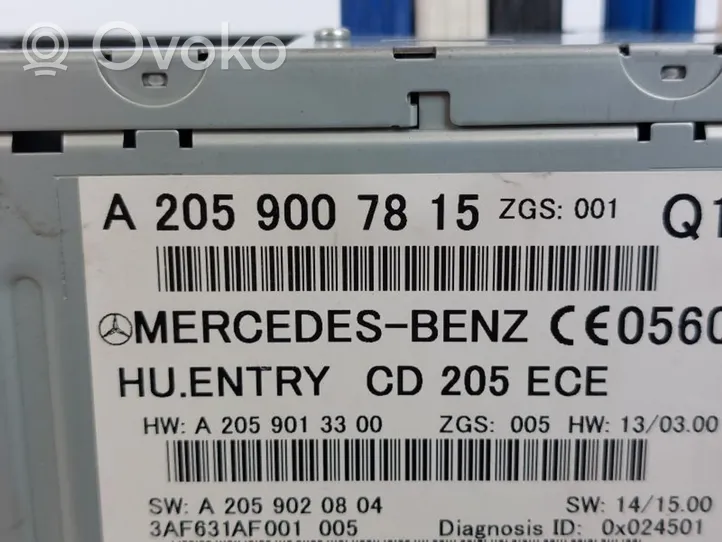Mercedes-Benz C AMG W205 Panel / Radioodtwarzacz CD/DVD/GPS A2059007815
