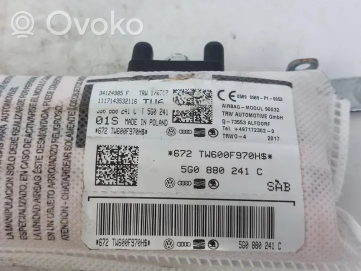 Volkswagen Golf VII Poduszka powietrzna Airbag fotela 5G0880241C