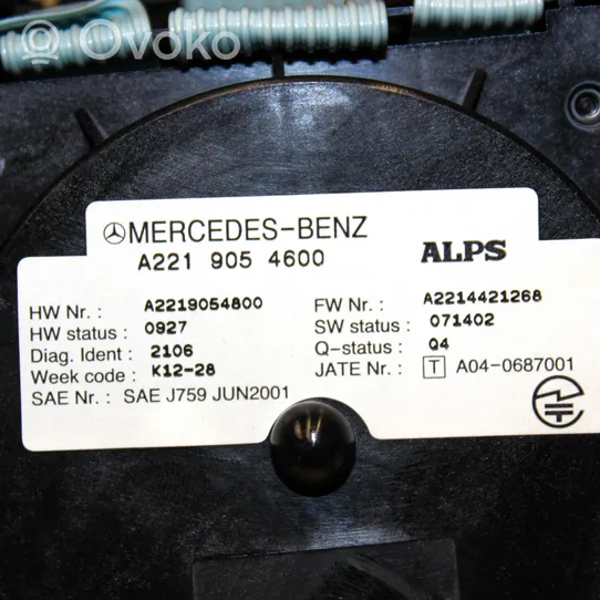 Mercedes-Benz S W221 Zestaw przełączników i przycisków A2219054800