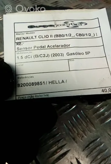 Renault Clio II Pedaliera 