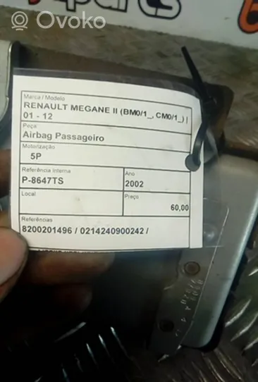 Renault Megane I Airbag de passager 