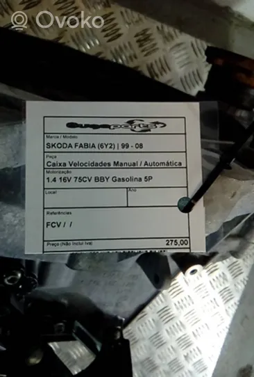 Skoda Fabia Mk1 (6Y) Manualna 5-biegowa skrzynia biegów 