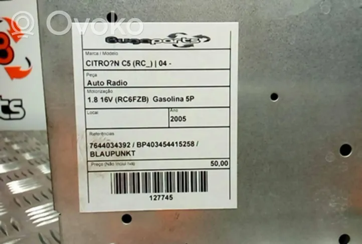 Citroen C5 Panel / Radioodtwarzacz CD/DVD/GPS 