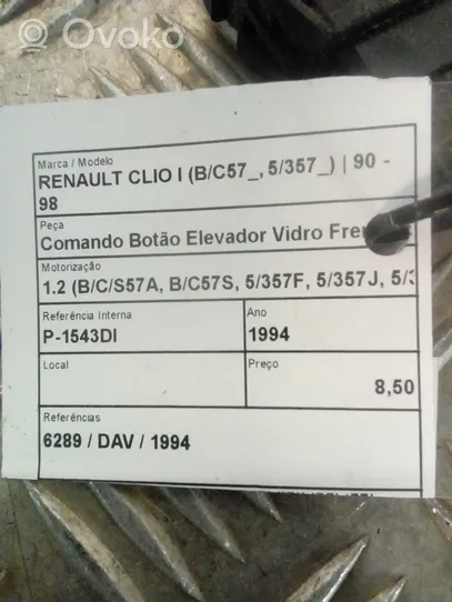 Renault Clio I Interruttore di controllo dell’alzacristalli elettrico 