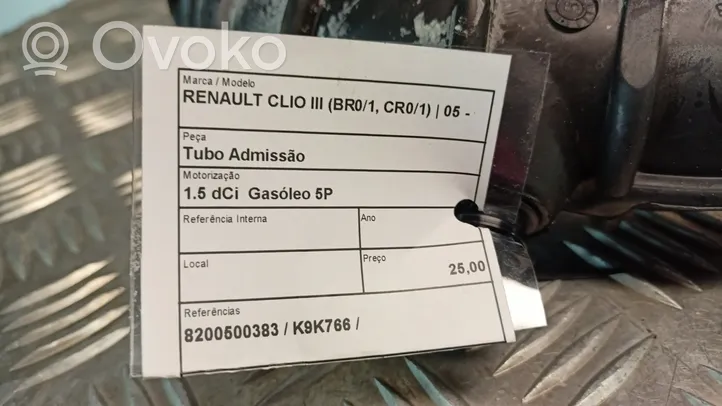 Renault Clio III Tube d'admission d'air 