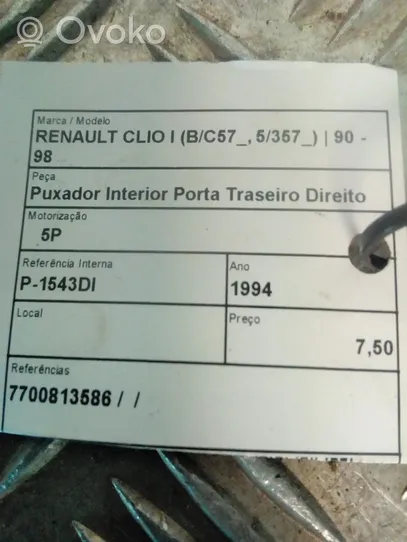 Renault Clio I Poignée extérieure de porte arrière 