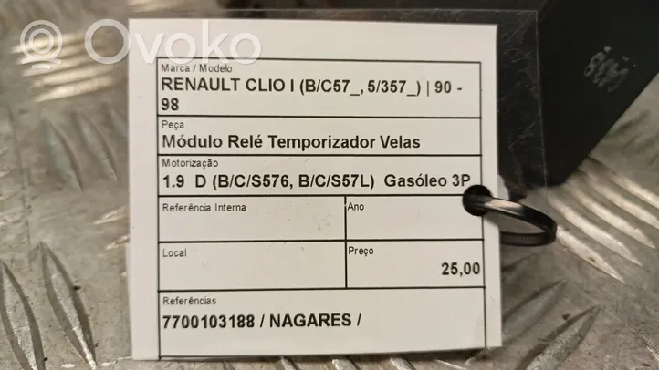 Renault Clio I Hehkutulpan esikuumennuksen rele 