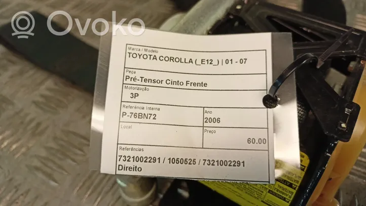 Toyota Corolla E120 E130 Pas bezpieczeństwa fotela przedniego 