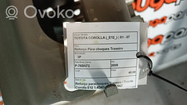 Toyota Corolla E120 E130 Poutre de soutien de pare-chocs arrière 