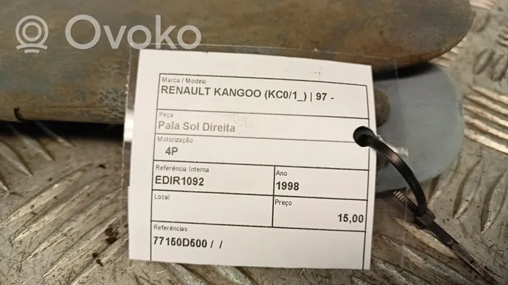 Renault Kangoo I Häikäisysuojan kiinnityskoukun kiinnike 