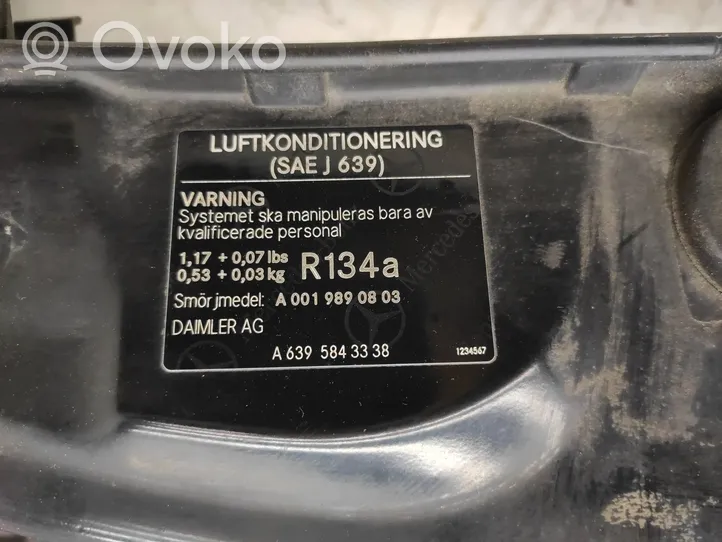 Mercedes-Benz Vito Viano W639 Support de radiateur sur cadre face avant A6395843338