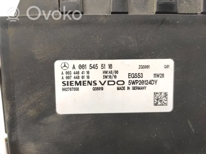 Mercedes-Benz Vito Viano W639 Vaihdelaatikon ohjainlaite/moduuli A0015455116