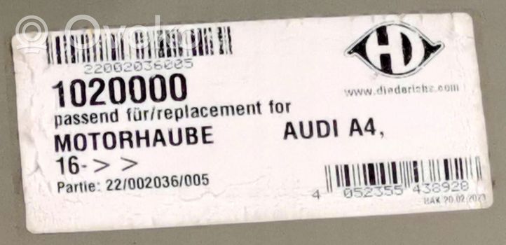 Audi A4 S4 B9 Vano motore/cofano 1020000