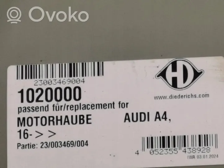 Audi A4 S4 B9 8W Pokrywa przednia / Maska silnika 1020000