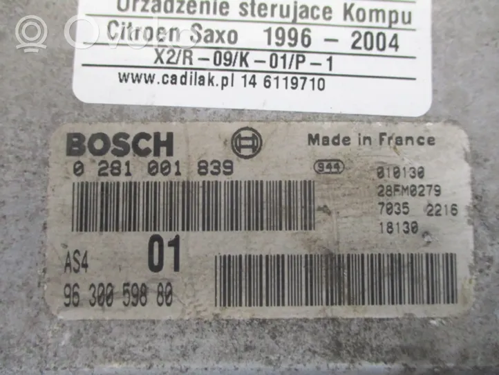 Citroen Saxo Komputer / Sterownik ECU silnika 9630059880