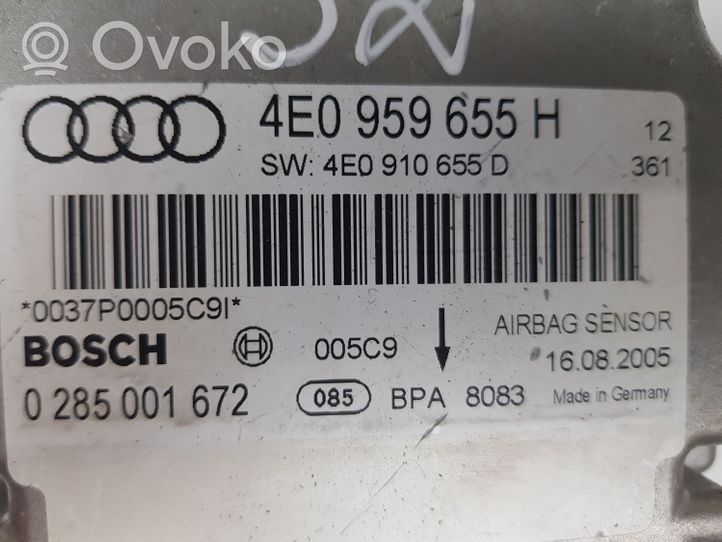 Audi A8 S8 D3 4E Centralina/modulo airbag 