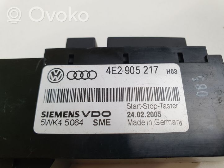 Audi A8 S8 D3 4E Interruttore a pulsante start e stop motore 