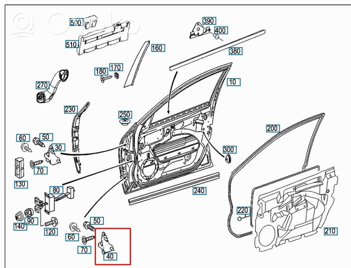 Mercedes-Benz E W211 Etuoven alasarana 