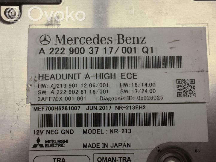 Mercedes-Benz E W213 Unité principale radio / CD / DVD / GPS A2229003717