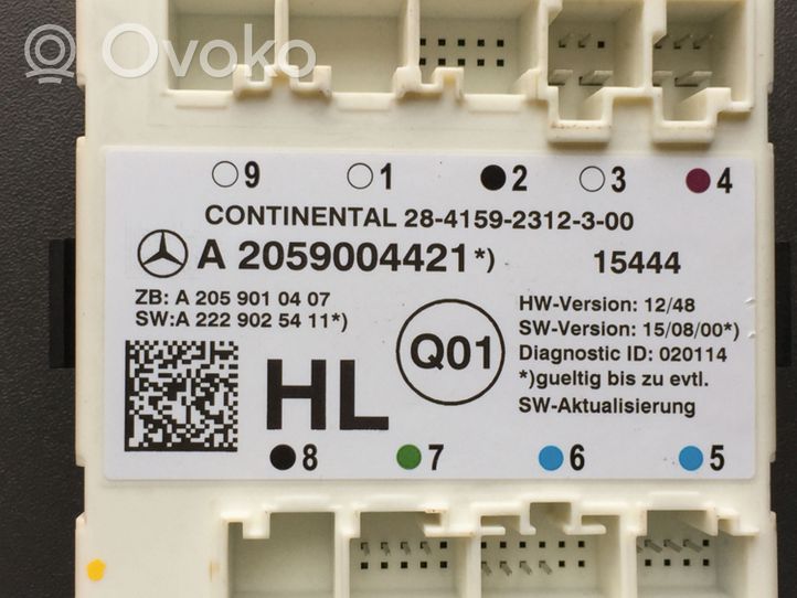Mercedes-Benz C W205 Oven ohjainlaite/moduuli A2059004421