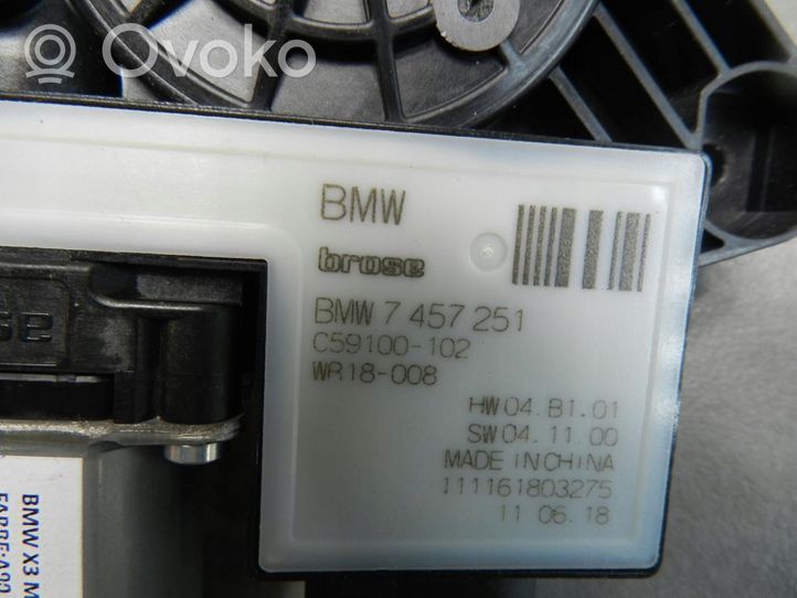 BMW X3M F97 Takaoven ikkunan nostomoottori 7457251