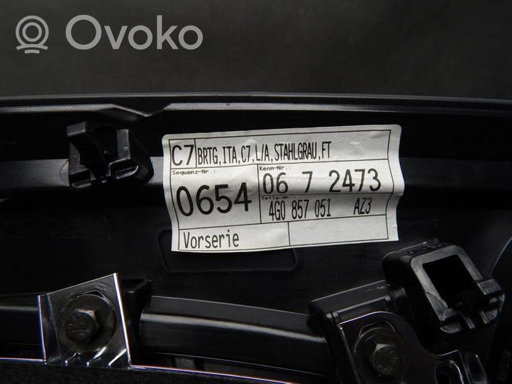 Audi A6 S6 C7 4G Paneļa dekoratīvās apdares vairogs (centrālais) 4G0857051