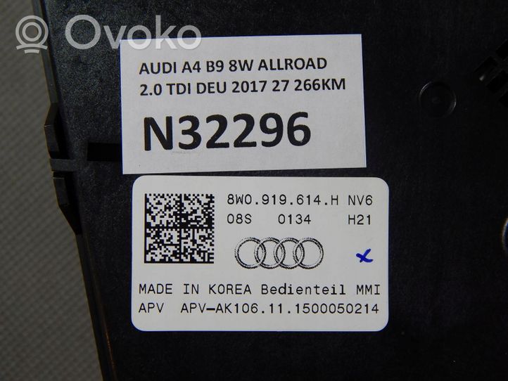 Audi A4 Allroad Pääyksikkö multimedian ohjaus 8W0919614H