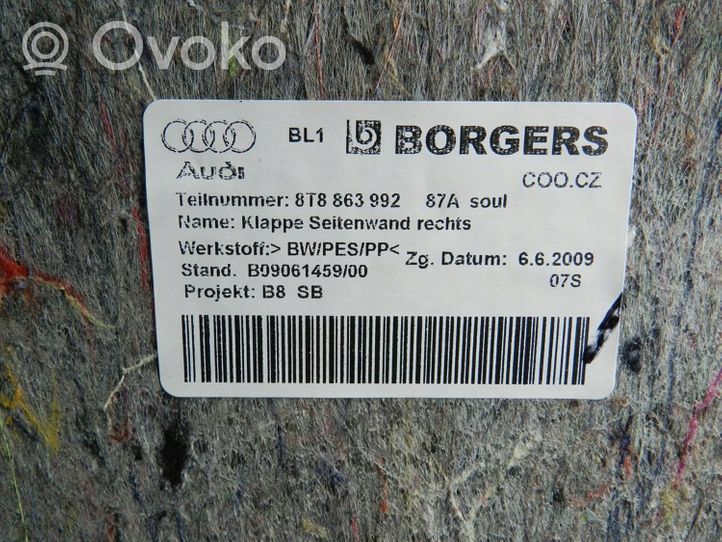 Audi A5 Sportback 8TA Binario del parabrezza della portiera posteriore 8T8863880M