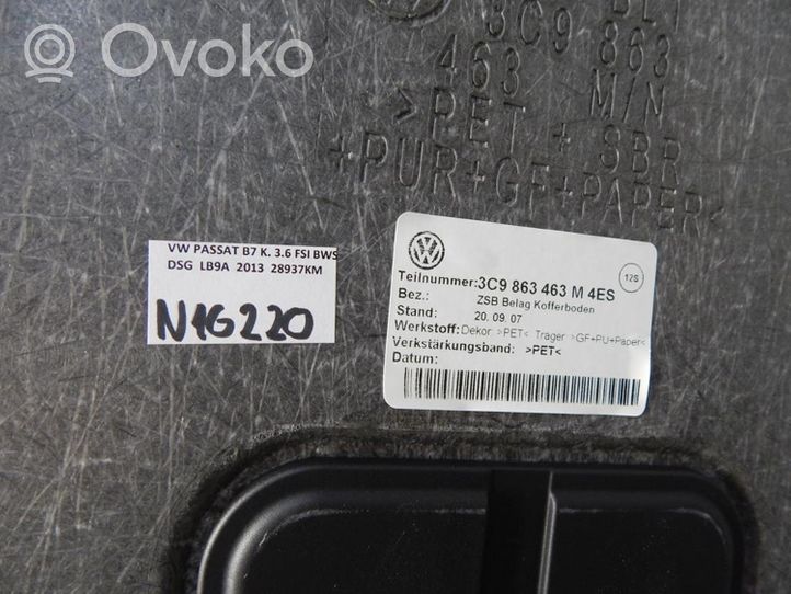 Volkswagen PASSAT B7 Alfombra revestimiento del maletero/compartimiento de carga 3C9863463M